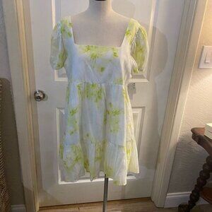 Nordstrom Abound Puff Sleeve Tiered Summer Dress Sz M